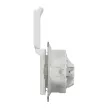 Schneider Electric SDD211023 vízmentes földelt csatlakozóaljzat (dugalj), biztonsági zsaluval (gyermekvédelemmel), csapófedéllel, 2P+F, fehér burkolattal, csavaros bekötés, keret nélkül, süllyesztett, 16A 250V IP44 (Sedna Design / Elements)