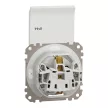 Schneider Electric SDD211023 vízmentes földelt csatlakozóaljzat (dugalj), biztonsági zsaluval (gyermekvédelemmel), csapófedéllel, 2P+F, fehér burkolattal, csavaros bekötés, keret nélkül, süllyesztett, 16A 250V IP44 (Sedna Design / Elements)