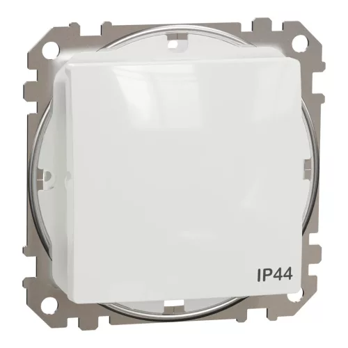 Schneider Electric SDD211101 vízmentes egypólusú kapcsoló (101), fehér burkolattal, rugós bekötés, kerét nélkül, süllyesztett, 10A 250V IP44 (Sedna Design / Elements)