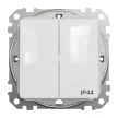 Schneider Electric SDD211105 vízmentes csillárkapcsoló (105), fehér burkolattal, rugós bekötés, kerét nélkül, süllyesztett, 10A 250V IP44 (Sedna Design / Elements)