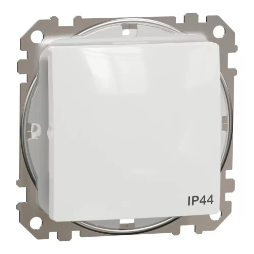 Schneider Electric SDD211107 vízmentes keresztkapcsoló (107), fehér burkolattal, rugós bekötés, kerét nélkül, süllyesztett, 10A 250V IP44 (Sedna Design / Elements)