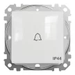 Schneider Electric SDD211131 vízmentes egypólusú nyomó (N101), fehér burkolattal, csengőjellel, rugós bekötés, kerét nélkül, süllyesztett, 10A 250V IP44 (Sedna Design / Elements)