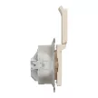 Schneider Electric SDD212024 vízmentes földelt csatlakozóaljzat (dugalj), biztonsági zsaluval (gyermekvédelemmel), csapófedéllel, 2P+F, bézs burkolattal, rugós bekötés, keret nélkül, süllyesztett, 16A 250V IP44 (Sedna Design / Elements)