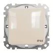 Schneider Electric SDD212101 vízmentes egypólusú kapcsoló (101), bézs burkolattal, rugós bekötés, kerét nélkül, süllyesztett, 10A 250V IP44 (Sedna Design / Elements)