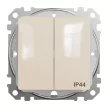 Schneider Electric SDD212105 vízmentes csillárkapcsoló (105), bézs burkolattal, rugós bekötés, kerét nélkül, süllyesztett, 10A 250V IP44 (Sedna Design / Elements)