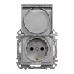 Schneider Electric SDD213023 vízmentes földelt csatlakozóaljzat (dugalj), biztonsági zsaluval (gyermekvédelemmel), csapófedéllel, 2P+F, alumínium burkolattal, csavaros bekötés, keret nélkül, süllyesztett, 16A 250V IP44 (Sedna Design / Elements)