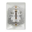 Schneider Electric SDD311221 földelt csatlakozóaljzat (dugalj), biztonsági zsaluval (gyermekvédelemmel), 2x2P+F, fehér burkolattal, csavaros bekötés, kerettel, süllyesztett, 16A 250V IP20 (Sedna Design / Elements)