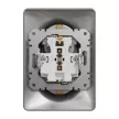 Schneider Electric SDD313221 földelt csatlakozóaljzat (dugalj), biztonsági zsaluval (gyermekvédelemmel), 2x2P+F, alumínium burkolattal, csavaros bekötés, kerettel, süllyesztett, 16A 250V IP20 (Sedna Design / Elements)