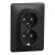 Schneider Electric SDD314221 földelt csatlakozóaljzat (dugalj), biztonsági zsaluval (gyermekvédelemmel), 2x2P+F, antracit burkolattal, csavaros bekötés, kerettel, süllyesztett, 16A 250V IP20 (Sedna Design / Elements)