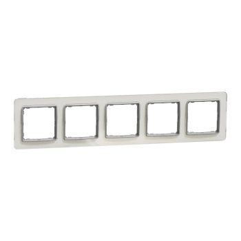   Schneider Electric SDD360805 5-ös opál keret, vízszintes és függőleges elhelyezéssel, IP20 és IP44 szerelvényekhez (Sedna Elements)