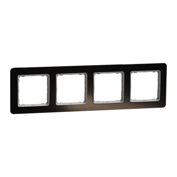   Schneider Electric SDD361804 4-es kristályfekete keret, vízszintes és függőleges elhelyezéssel, IP20 és IP44 szerelvényekhez (Sedna Elements)