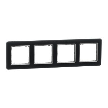   Schneider Electric SDD362804 4-es füstkvarc keret, vízszintes és függőleges elhelyezéssel, IP20 és IP44 szerelvényekhez (Sedna Elements)