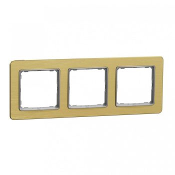   Schneider Electric SDD371803 3-as szálcsiszolt arany keret, vízszintes és függőleges elhelyezéssel, IP20 és IP44 szerelvényekhez (Sedna Elements)