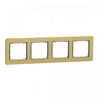   Schneider Electric SDD371804 4-es szálcsiszolt arany keret, vízszintes és függőleges elhelyezéssel, IP20 és IP44 szerelvényekhez (Sedna Elements)