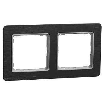   Schneider Electric SDD372802U 2-es szálcsiszolt titánium keret, vízszintes és függőleges elhelyezéssel, IP20 és IP44 szerelvényekhez (Sedna Elements)