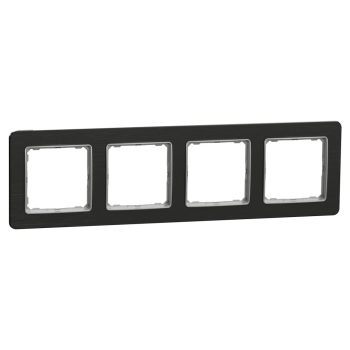   Schneider Electric SDD372804U 4-es szálcsiszolt titánium keret, vízszintes és függőleges elhelyezéssel, IP20 és IP44 szerelvényekhez (Sedna Elements)