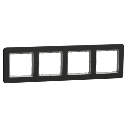 Schneider Electric SDD372804U 4-es szálcsiszolt titánium keret, vízszintes és függőleges elhelyezéssel, IP20 és IP44 szerelvényekhez (Sedna Elements)