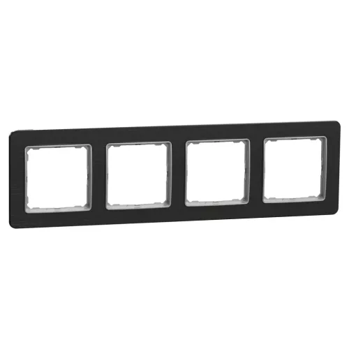 Schneider Sedna Elements SDD372804U négyes keret szálcsiszolt titánium 4-es sorolás