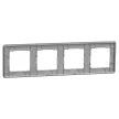 Schneider Sedna Elements SDD372804U négyes keret szálcsiszolt titánium 4-es sorolás