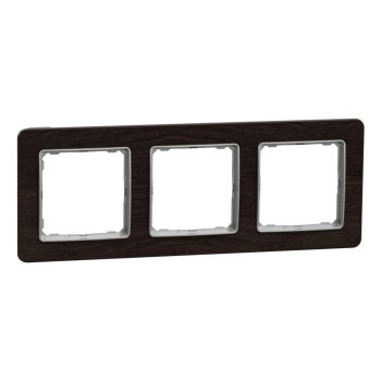   Schneider Electric SDD381803U 3-as wenge keret, vízszintes és függőleges elhelyezéssel, IP20 és IP44 szerelvényekhez (Sedna Elements)