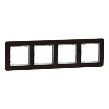   Schneider Electric SDD381804U 4-es wenge keret, vízszintes és függőleges elhelyezéssel, IP20 és IP44 szerelvényekhez (Sedna Elements)