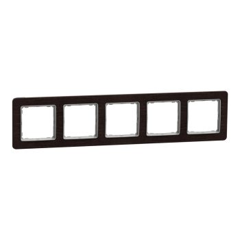   Schneider Electric SDD381805U 5-ös wenge keret, vízszintes és függőleges elhelyezéssel, IP20 és IP44 szerelvényekhez (Sedna Elements)