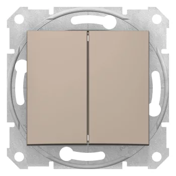   Schneider Electric Sedna SDN0300168 csillárkapcsoló (105), titánum burkolattal. keret nélkül, süllyesztett, 10A 250V ( SDN0300168 ).
