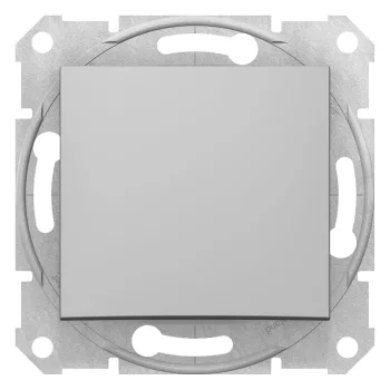   Schneider Electric Sedna SDN0420160 Váltóérintkezős nyomó (N106), aluminium burkolattal. keret nélkül, süllyesztett, 10A 250V ( SDN0420160 ).