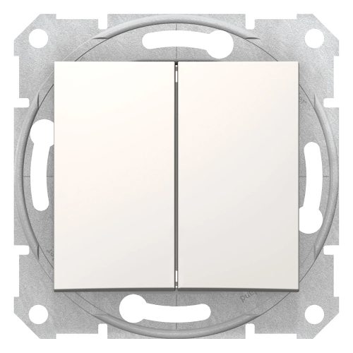 Schneider Electric Sedna SDN0600123 kettős váltóérintkezős kapcsoló (106+6), krém burkolattal. keret nélkül, süllyesztett, 10A 250V ( SDN0600123 ).