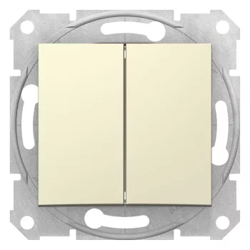   Schneider Electric Sedna SDN0600147 kettős váltóérintkezős kapcsoló (106+6), bézs burkolattal. keret nélkül, süllyesztett, 10A 250V ( SDN0600147 ).