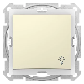   Schneider Electric Sedna SDN0900347 vízmentes egypólusú nyomó (N101), bézs burkolattal. keret nélkül, süllyesztett, lámpajellel, (IP44) 10A 250V ( SDN0900347 ).
