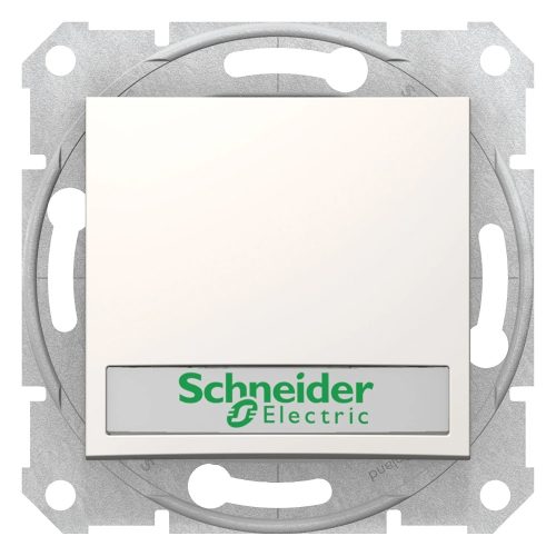Schneider Electric Sedna SDN1600323 egypólusú nyomó (N101), krém burkolattal. keret nélkül, süllyesztett, cimketartóval, kék jelzőfénnyel, 10A V ( SDN1600323 ).