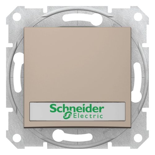 Schneider Electric Sedna SDN1600368 egypólusú nyomó (N101), titánum burkolattal. keret nélkül, süllyesztett, cimketartóval, kék jelzőfénnyel, 10A V ( SDN1600368 ).