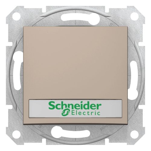 Schneider Electric Sedna SDN1700468 egypólusú nyomó (N101), titánum burkolattal. keret nélkül, süllyesztett, cimketartóval, kék jelzőfénnyel, 10A 12V ( SDN1700468 ).