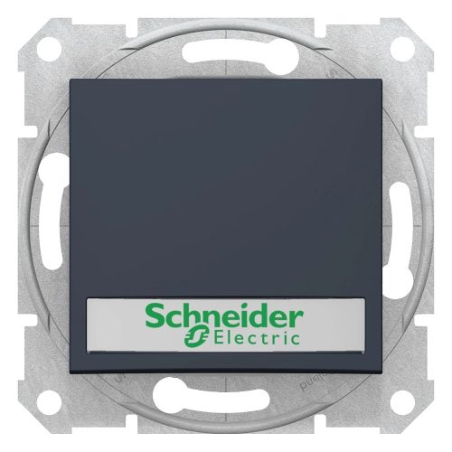 Schneider Electric Sedna SDN1700470 egypólusú nyomó (N101), grafit burkolattal. keret nélkül, süllyesztett, cimketartóval, kék jelzőfénnyel, 10A 12V ( SDN1700470 ).