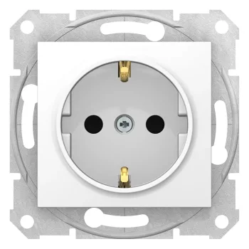   Schneider Electric Sedna SDN3000121 földelt csatlakozóaljzat (dugalj), gyermekvédelemmel, 2P+F, fehér burkolattal. keret nélkül, süllyesztett, 16A 250V ( SDN3000121 ).