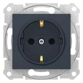   Schneider Electric Sedna SDN3000170 földelt csatlakozóaljzat (dugalj), gyermekvédelemmel, 2P+F, grafit burkolattal. keret nélkül, süllyesztett, 16A 250V ( SDN3000170 ).