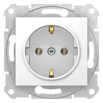   Schneider Electric Sedna SDN3000521 földelt csatlakozóaljzat (dugalj), 2P+F, fehér burkolattal. keret nélkül, süllyesztett, 16A 250V ( SDN3000521 ).
