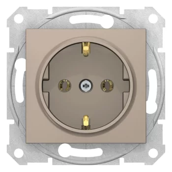   Schneider Electric Sedna SDN3000568 földelt csatlakozóaljzat (dugalj), 2P+F, titánum burkolattal. keret nélkül, süllyesztett, 16A 250V ( SDN3000568 ).