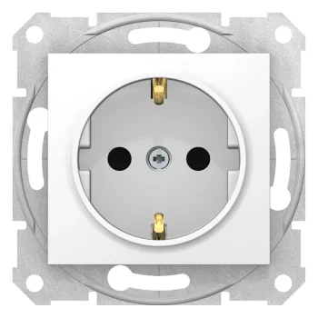   Schneider Electric Sedna SDN3001721 földelt csatlakozóaljzat (dugalj), gyermekvédelemmel, 2P+F, fehér burkolattal. keret nélkül, süllyesztett, 16A 250V ( SDN3001721 ).
