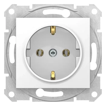   Schneider Electric Sedna SDN3001821 földelt csatlakozóaljzat (dugalj), 2P+F, fehér burkolattal. keret nélkül, süllyesztett, 16A 250V ( SDN3001821 ).