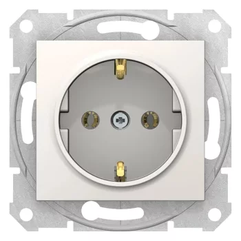   Schneider Electric Sedna SDN3001823 földelt csatlakozóaljzat (dugalj), 2P+F, krém burkolattal. keret nélkül, süllyesztett, 16A 250V ( SDN3001823 ).