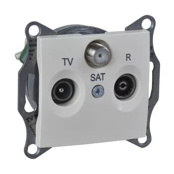   Schneider Electric Sedna SDN3501347 végzáró TV-Rádió-SAT csatlakozóaljzat 1 dB, bézs burkolattal. keret nélkül, süllyesztett ( SDN3501347 ).