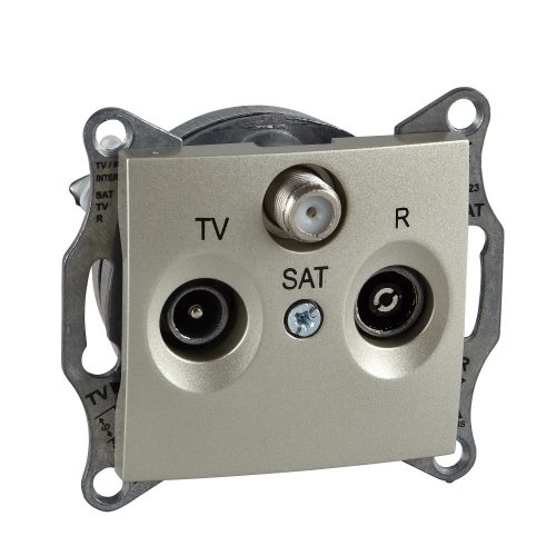 Schneider Electric Sedna SDN3501368 végzáró TV-Rádió-SAT csatlakozóaljzat 1 dB, titánium burkolattal. keret nélkül, süllyesztett ( SDN3501368 ).
