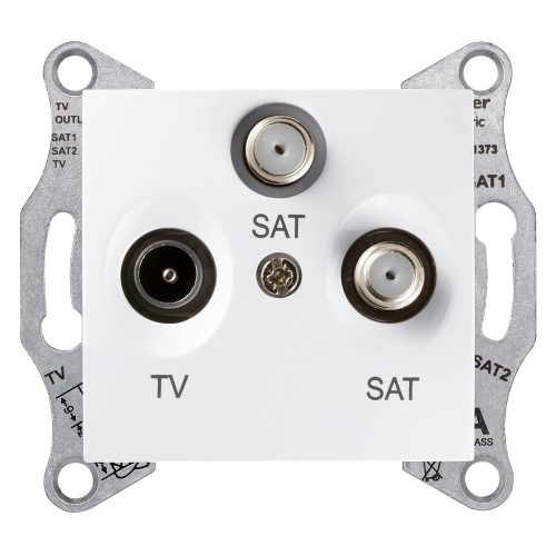 Schneider Electric Sedna SDN3502121 végzáró TV-SAT-SAT csatlakozóaljzat 1 dB, fehér burkolattal. keret nélkül, süllyesztett ( SDN3502121 ).