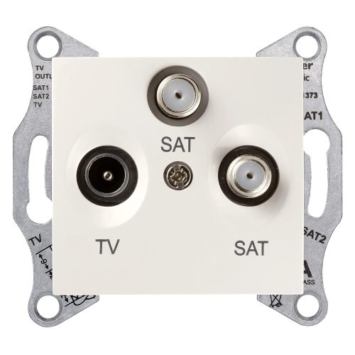 Schneider Electric Sedna SDN3502123 végzáró TV-SAT-SAT csatlakozóaljzat 1 dB, krém burkolattal. keret nélkül, süllyesztett ( SDN3502123 ).