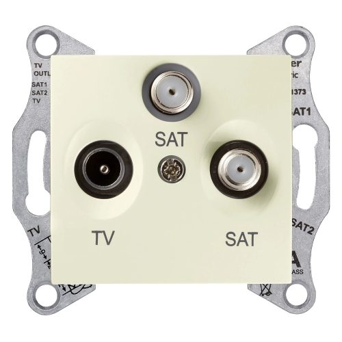 Schneider Electric Sedna SDN3502147 végzáró TV-SAT-SAT csatlakozóaljzat 1 dB, bézs burkolattal. keret nélkül, süllyesztett ( SDN3502147 ).