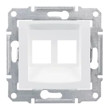   Schneider Electric Sedna SDN4400621 Informatikai csatlakozóaljzat 2xRJ45, AMP, MOLEX, KELINE betétekhez fehér burkolattal, keret nélkül ( SDN4400621 ).