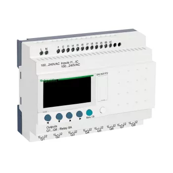   Schneider SR2B201FU LCD kijelzős, 20 I/O, relés, óra, 230VAC