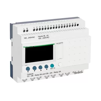 Schneider SR3B261FU 26 I/O, relés, óra, 230VAC